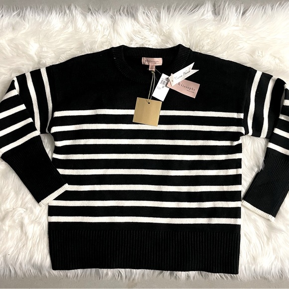 Philosophy Sweaters - Black and white striped sweater NWT